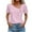 Pink, variant on Lovskoo Eyelet Summer Tops for Women 2024 V Neck Short Sleeve Loose Casual Solid Color T Shirt Top White