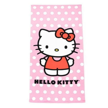 Hello Kitty Polka Dots 27"x54" Kids Microfiber Beach Towel