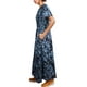 thumbnail image 3 of Vestido largo ACCPUR para mujer, estilo bohemio, floral, cuello en V, azul marino, 3 of 6