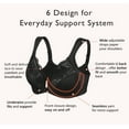 thumbnail image 3 of Exerin Women's Plus Size Front Closure U-Back Underwire Wide Strap Everyday Bra(Black,44C), 3 of 6