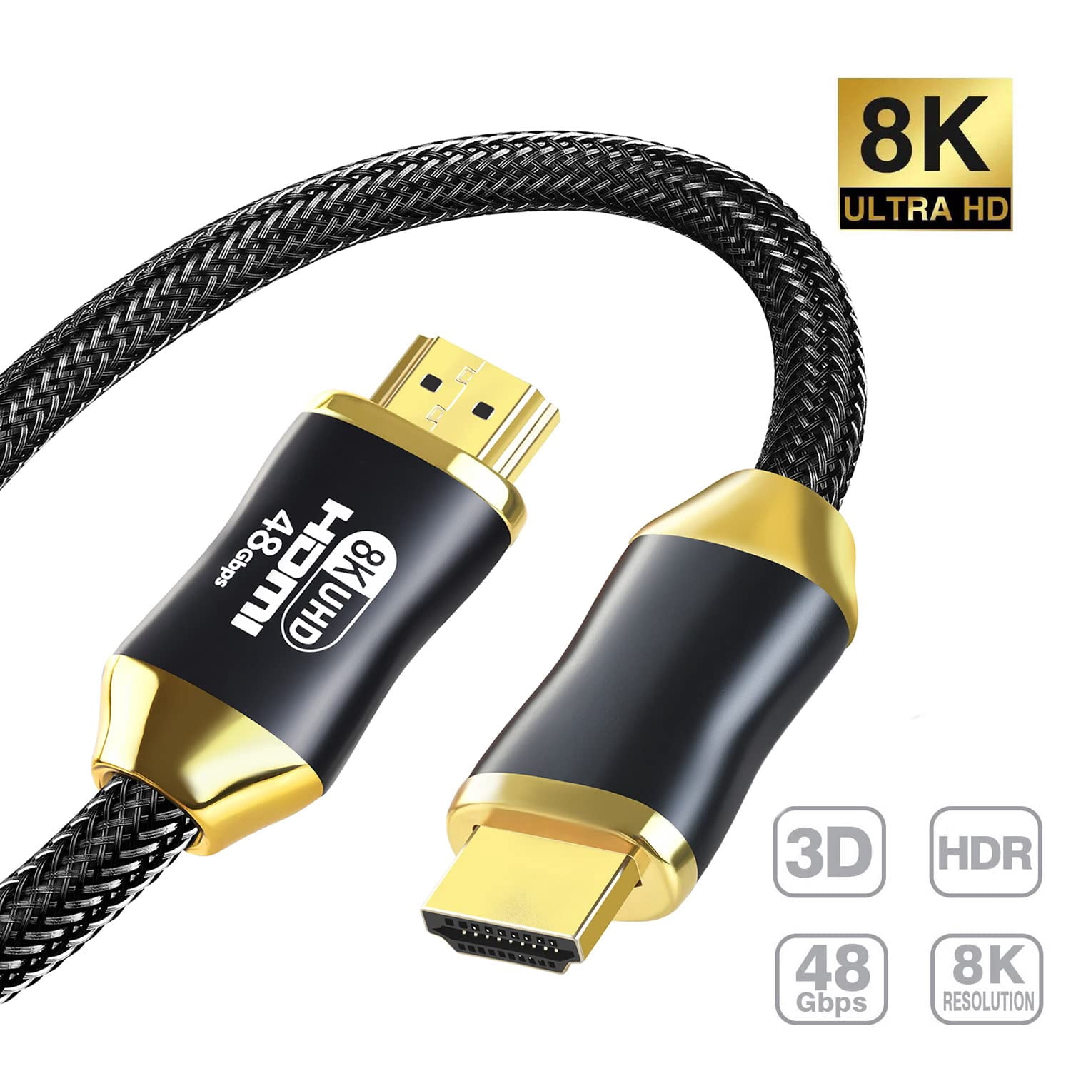Tianle 8K HDMI 2.1 Cable, 5m/16.4ft 48Gbps Ultra High Speed Braided HDMI Cable HDR10 Compatible with 8K60Hz, 4K120Hz, HDCP 2.2 2.3, PC, Monitor, Laptop, PS5, Ethernet
