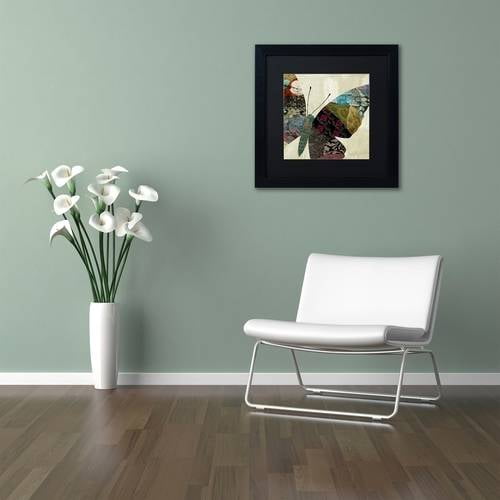 Trademark Fine Art "Butterfly Brocade IV" Canvas Art by Color Bakery Black Matte, Black Frame