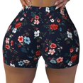 thumbnail image 2 of Honeii Vintage Rose Print Women's Workout Shorts, Gym Shorts for Active Wear, Sports Shorts,Women's Running Shorts,Quick Dry Athletic Shorts-Medium, 2 of 8