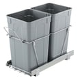 thumbnail image 3 of VEVOR Pullout Trash Can for Kitchen Cabinets, 27QTx2 Double Under Sink Garbage Waste Recycling Bin, Under Mount Waste Container, with Heavy Duty Metal Full Extension Sliding System and Handle, 3 of 9