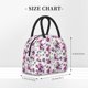 thumbnail image 2 of Balery Violets Flowers Bolsa de Almuerzo para Mujeres, Caja de Almuerzo, Bolsa de Almuerzo Pequeña Impermeable, Tote de Almuerzo Reutilizable con Gran Capacidad, 2 of 6