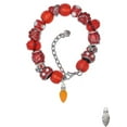 thumbnail image 2 of Delight Jewelry Silvertone Christmas Lights - Hot Orange Resin Red Paw Print Bead Bracelet, 7"+2", 2 of 4