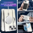thumbnail image 4 of Magnetic Clear Case for iPhone 15 6.1'', Compatible with MagSafe, Built-in Camera Lens Protector, Luxury Plating Soft TPU Shockproof Slim Thin Transparent Back Cover for iPhone 15 - Silver, 4 of 13