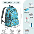 thumbnail image 5 of Excavator and Tree Blue Pattern Cute School Backpack Bag with Padded Back and Adjustable Shoulder Straps 16.9 X 12.6 X 5.9 Inches, 5 of 5