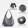 thumbnail image 3 of Women Canvas Hobo Purse Multi Pocket Handbags Shoulder Bags Totes Purses, 3 of 7