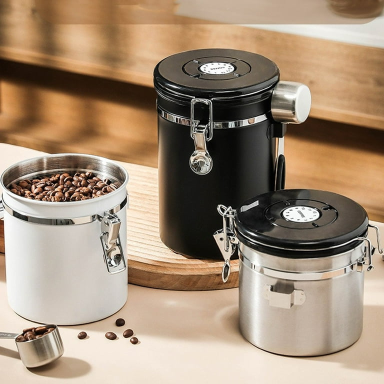 Stainless Steel Airtight Coffee Container Storage Canister Set Coffee jar  Canister With Scoop For Coffee Beans Tea 1.5L/1.8L