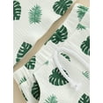 thumbnail image 6 of Children 2pcs Clothes Suit Baby Summer Shorts Set Tracksuit Casual Leaf Print Sleeveless Tops+Trousers Newborn Outfit, 6 of 8