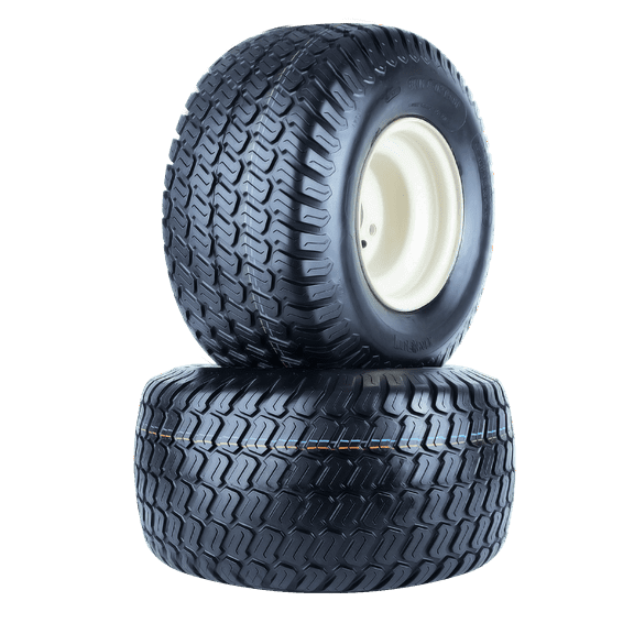 18x9.50-8 Lawn Mower Tire and Wheel Assembly,18x9.50-8 Riding Lawn Mower Tire with Rim, 4 Lug 8”x 7” Wheel, 2.52 Central Hole, 4Ply,1040lbs, Set of 2