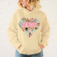 thumbnail image 1 of Sudadera con capucha de manga larga con estampado de amor de enfermera para mujer, informal, para invierno y otoño, 1 of 5