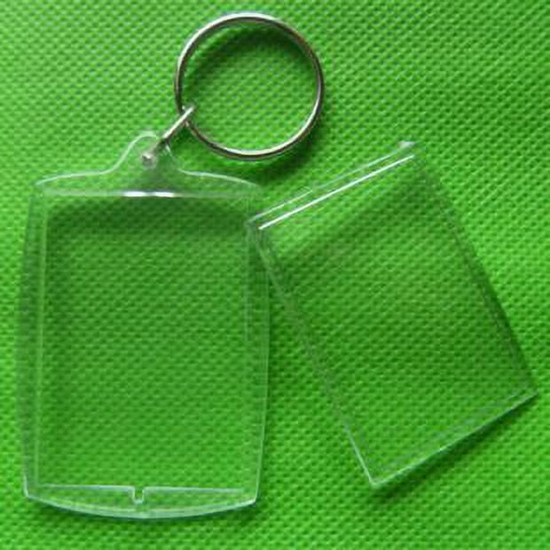 Llavero acrílico transparente con publicidad, código QR, llavero colgante, marco de fotos para el hombro, carcasa vacía, tarjeta llave
