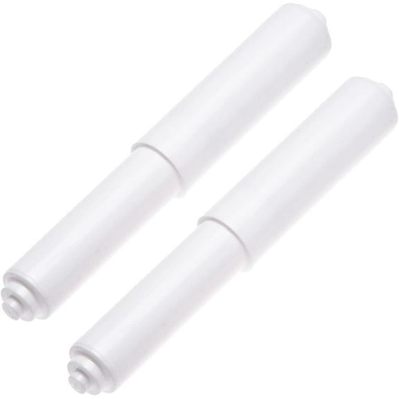 2 Pack - White Toilet Paper Holder Spring Loaded Roller