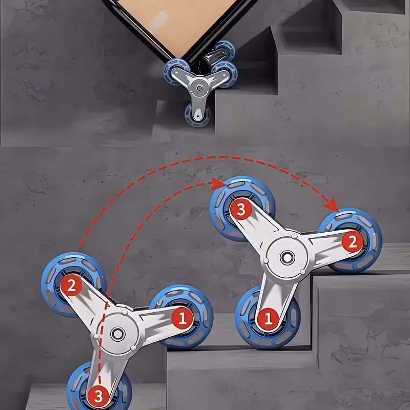 thumbnail image 6 of Heavy Duty Folding Hand Truck with Stair Climbing Wheels, Large Load-Bearing Capacity, Sturdy Metal Frame & Foldable Design for Home, Commercial, Shopping, Moving, 6 of 8