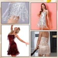 thumbnail image 4 of Polyester Sequin Paillette Fringe Tassel Trim for Decorating Dance Costumes and Apparel Silver 166mm, 4 of 6