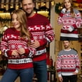thumbnail image 2 of Suéter europeo y americano Ropa de pareja Suéter navideño para hombre y mujer Suéter de manga larga con cuello redondo y alce en jacquard para mujer, 2 of 6
