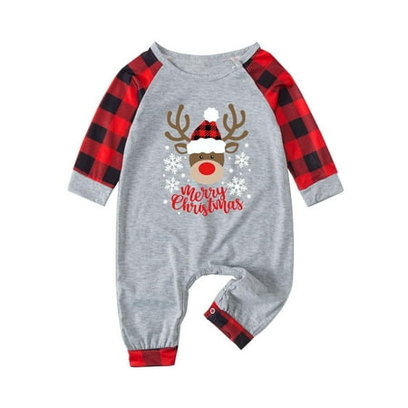 

asdoklhq Christmas Parent-child Suitable Christmas Print Family European And American Pajamas Parent-child Suit Baby