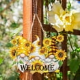 thumbnail image 5 of Sunflower Welcome Wood Door Hanger Large Wooden Flower Sign Inspirational Wall Porch Art Summer Fall Front Door Wreath Hanging for Bedroom Living Room Indoor Outdoor Kitchen Home Decor, 5 of 7