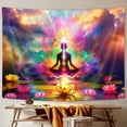 thumbnail image 2 of Chakra Spiritual Tapestry, Yoga Room Pink Lotus Zen Hippie Tapestry Wall Hanging for Bedroom, Colorful Mandala Tapestries Poster Dorm Meditation Accessories Home Decor 60X40Inches, 2 of 4