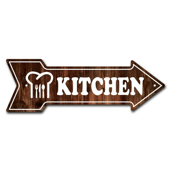 SignMission P-ARROW12-999787 12 x 36 in. Wide Kitchen 2 Arrow Sign