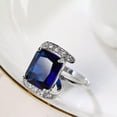 thumbnail image 5 of Blue Zirconia Square Cut AAA Cz 925 Silver Wedding Ring Band for Women Size 6-10, 5 of 5
