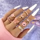 thumbnail image 2 of Conjunto de anillos para nudillos de mariposa acrílica rosa para mujer, anillos de flores Yin Yang con esmalte de cristal, joyería de moda para niñas Dengxun unisex, 2 of 2