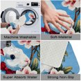 thumbnail image 6 of 1pc White Rabbit with Flowers Absorbent Non-Slip Bathroom Thickened Flannel Rug Decor,Soft,Quick Drying,Suitable For Indoor/outdoor Use,Bathrooms,Bedrooms,Kitchens,Terrace,Laundry Rooms,16"x24", 6 of 9