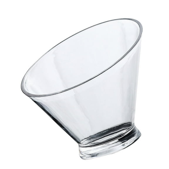 GOOHOCHY Clear Acrylic Slant Salad Bowl Snack Container Food Serving Bowls for Dessert Fruit Vegetable 15cm