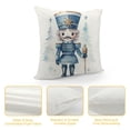 thumbnail image 4 of ARISTURING  Merry Christmas Nutcracker Throw Pillow Covers, Winter Holiday Party Decorative Farmhouse Cushion Case Home Decoration Bright Cartoon Xmas Decor for Sofa Couch Set of, 4 of 5