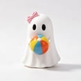 thumbnail image 2 of Summerween Ghost Resin Figurine with Flamingo Float and Sunglasses - Cute Beach Vacation Tabletop Decor for Summer Halloween Party Shelf Gift, 2 of 5