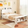 thumbnail image 5 of Barara King Bedroom Bed Frame, Bed Platform Frame,Full Size Bed Frame with 2 USB Ports with Storage Headboard and Lights-Full Size, 5 of 10