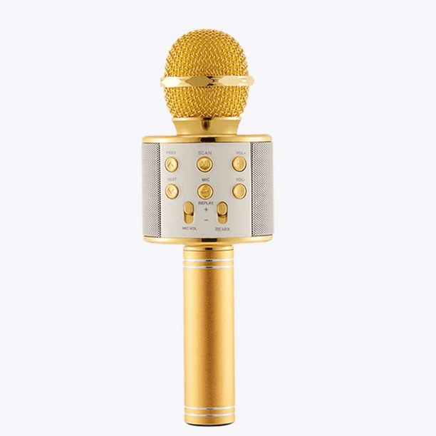 Regalos de cumpleaños para niñas y niños de 6 a 15 años, micrófono de karaoke inalámbrico Bluetooth, regalos de fiesta para niños y niñas adolescentes, juguetes para edades de 4 a 12 años (dorado)