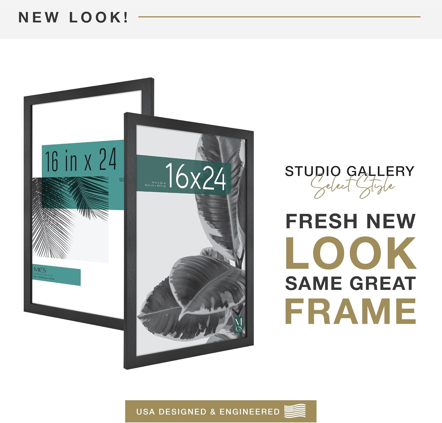 MCS Studio Gallery 16x24 Poster Frame Black Woodgrain (1-Pack)