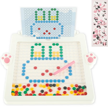 

Mamamax Magnetic Drawing Board Colorful Magnet Beads Drawing Board Magnetic Dot Art Educational Toddler Toys Travel Toys for 3 4 5 6 Year Old Boys Girls(16 x14.2 Pink)