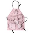 thumbnail image 1 of Fashion Apron, Stiletto High Heels Feminine Floral Ornaments Flower Silhouette Illustration, Unisex Kitchen Bib with Adjustable Neck for Cooking Gardening, Adult Size, Rose Pale Rose, by Ambesonne, 1 of 4
