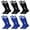 black, blue, variant on HEQUSIGNS 6 Pairs Kids Soccer Socks, Youth Knee Socks, Unisex Anti-slip Breathable Toddler Knee Socks, Towel Bottom Football Socks for Children Aged 5-12 to Playing Sports
