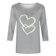 thumbnail image 4 of Goodtrade8 Womens 3/4 Sleeve Shirts Spring Pullover Valentine Plus Size Summer Holiday Cute Tops for Women Gifts for Girlfriend, 4 of 5