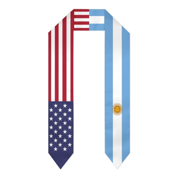 Argentina & USA United States Flag Shawl Sash Stole Graduation Shawls Wraps Scraf For International Study