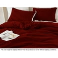 thumbnail image 6 of DNG Luxury 1 Piece Pom Pom Plain Pattern Comforter Set, 800 Thread Count, 100% Egyptian Cotton, White Vintage Pom-Pom Fringe Super Soft (King/California King Size Burgundy Color), 6 of 9