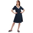 thumbnail image 5 of Inkmeso Solid Nightgown Dress For Women Nightwear Lace short sleeve Loungewear Tunic, 5 of 7
