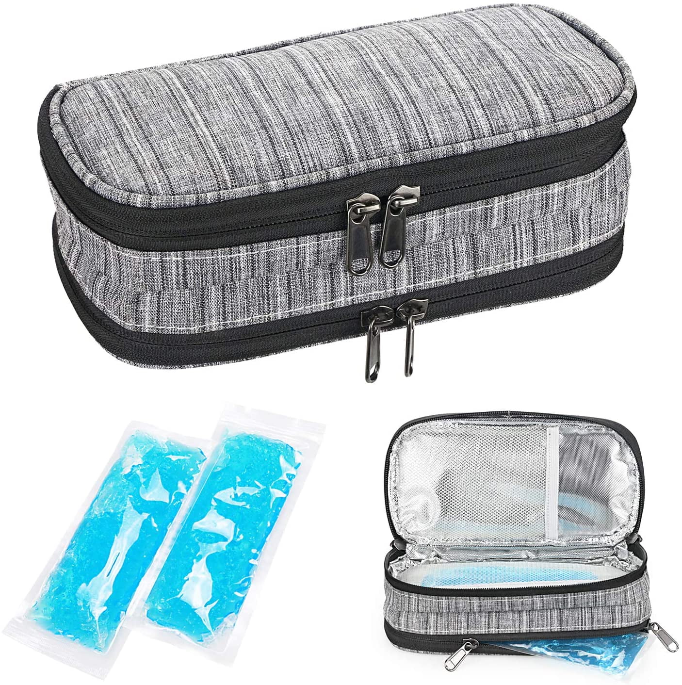 Insulin Cooler Travel Case, Double Layer Handy Medication Insulated