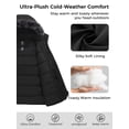thumbnail image 4 of Wantdo Women's Recycled Plus Size Winter Coat Quilted Waterproof Winter Jacket Hooded Puffer Parka Jacket Black 4XL, 4 of 8