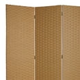 thumbnail image 2 of Wooden Foldable 3 Panel Room Divider with Streamline Design, Light Brown - Saltoro Sherpi, 2 of 5