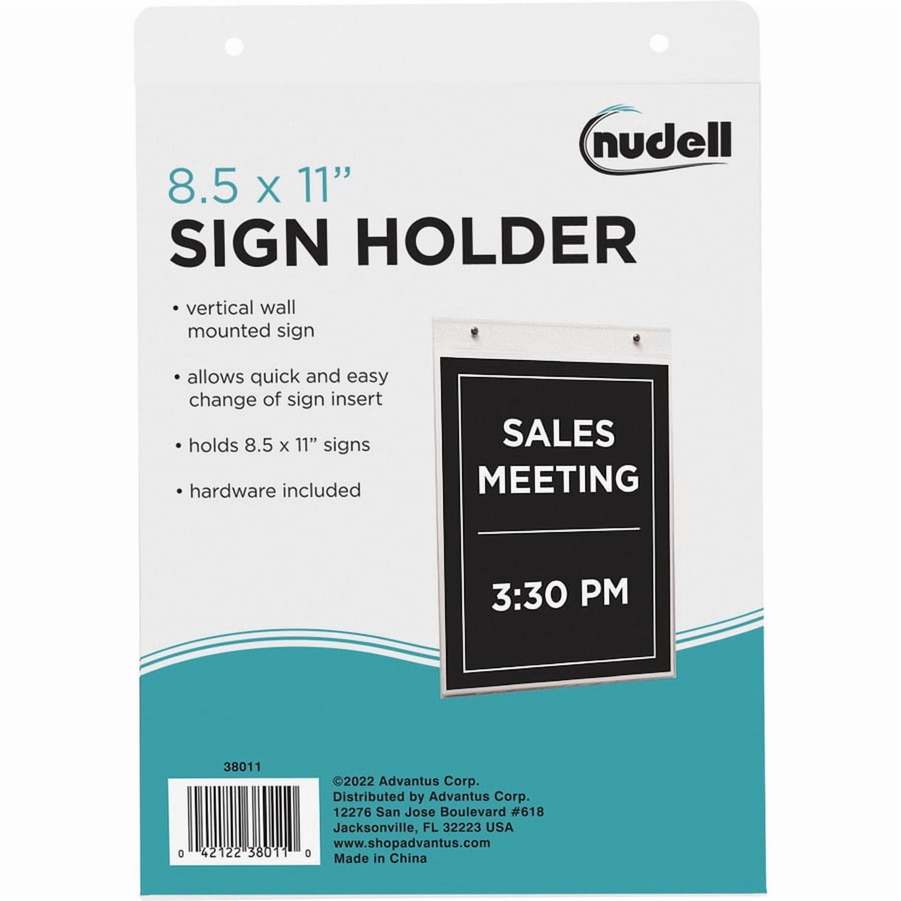 NuDell Acrylic Sign Holders, Clear, 1 Each (Quantity)