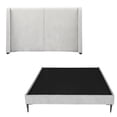 thumbnail image 1 of Cabecera Milan Gris Matrimonial + Box Base Cama Slim Matrimonial, 1 of 7