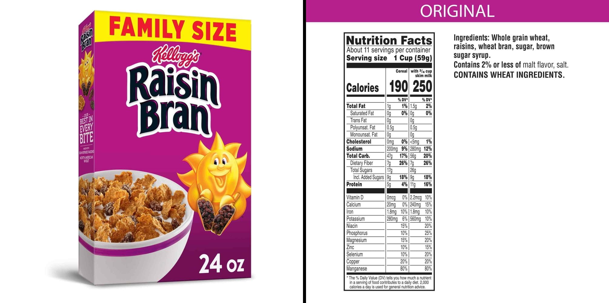 Kellogg's Frosted Flakes Cereal 21.7 oz & Kellogg's Raisin Bran Original 24 oz