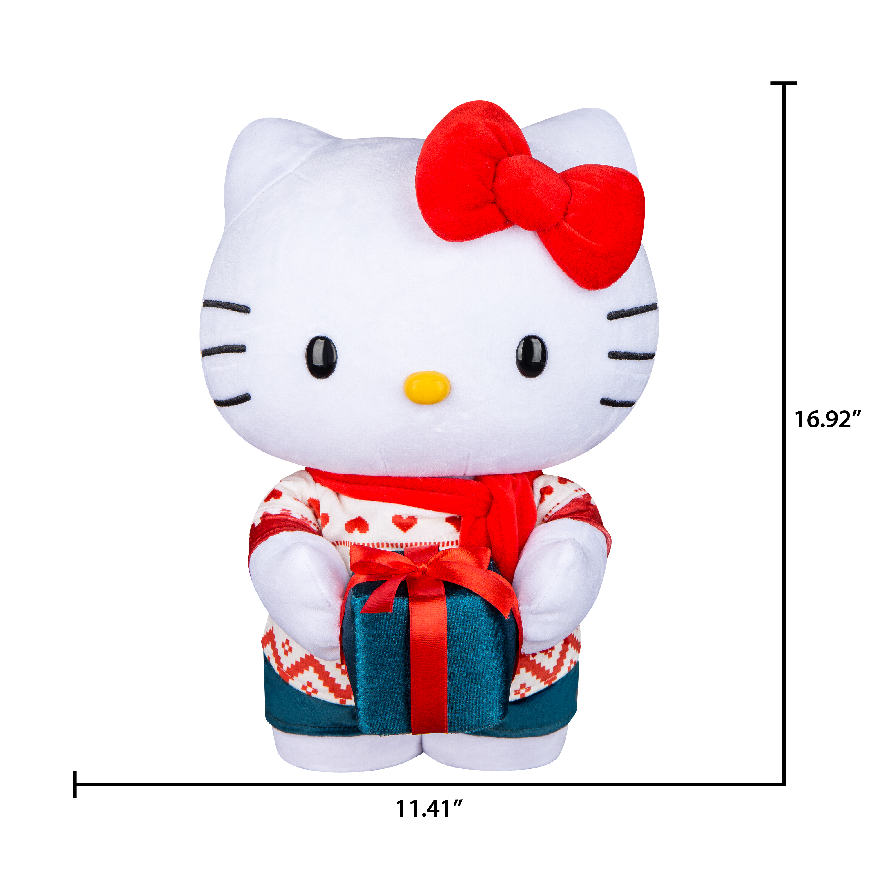 Christmas Holiday Greeter Hello Kitty Holding Present Sanrio 11.41 in x 11.02 in x 16.92 in 1.90 lb