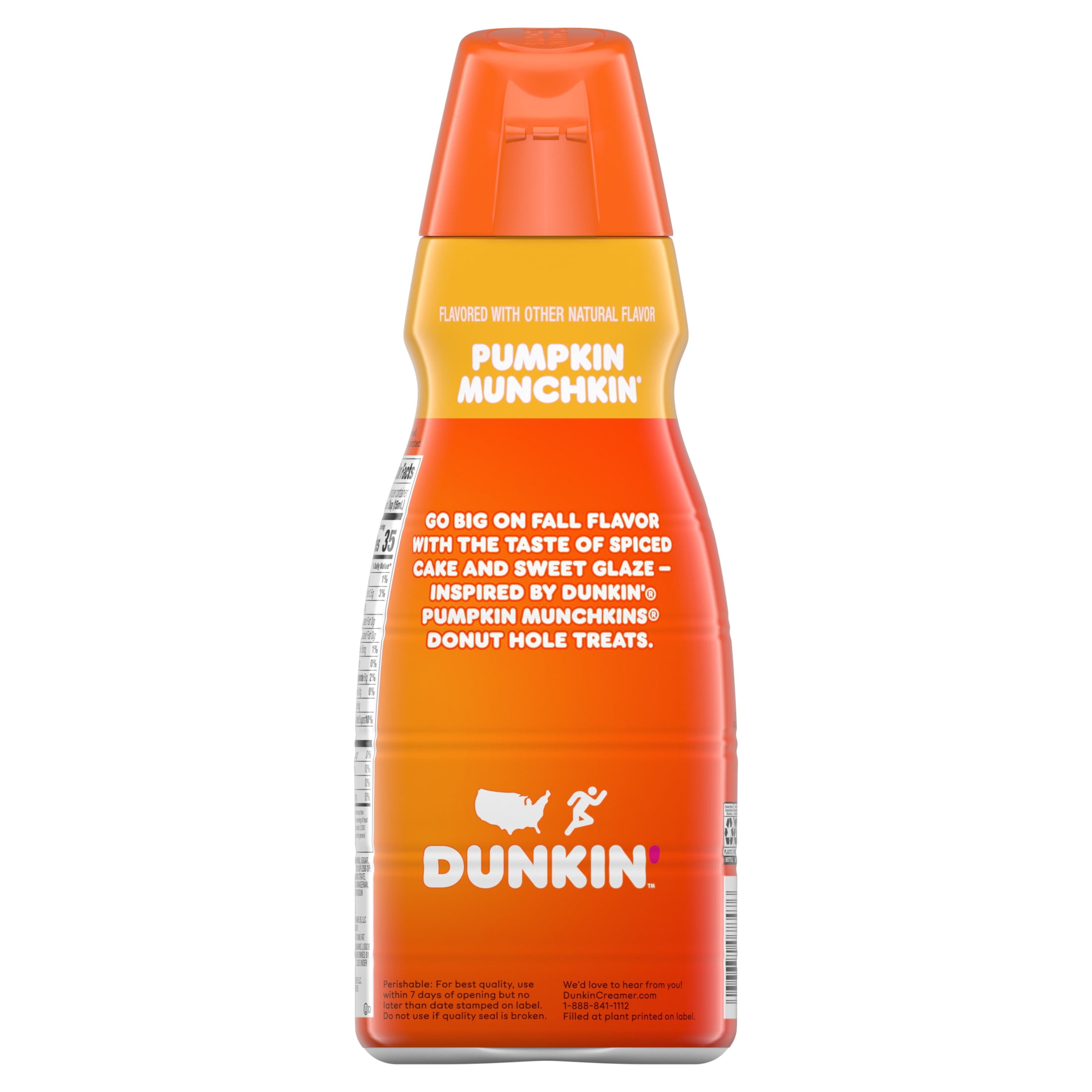 Dunkin' Pumpkin MUNCHKIN Coffee Creamer, 32 fl oz Bottle